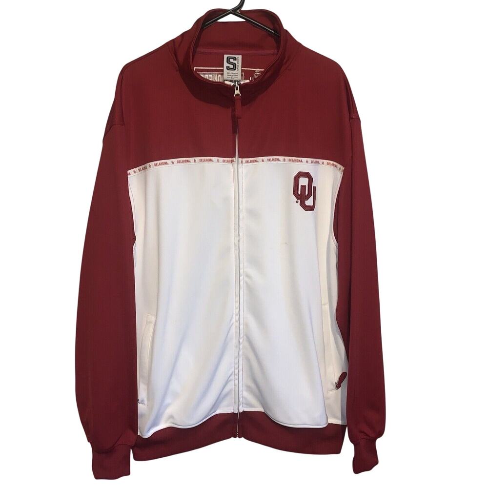 University Oklahoma Sooners Full Zip Jacket Mens XL Red Spike Sports